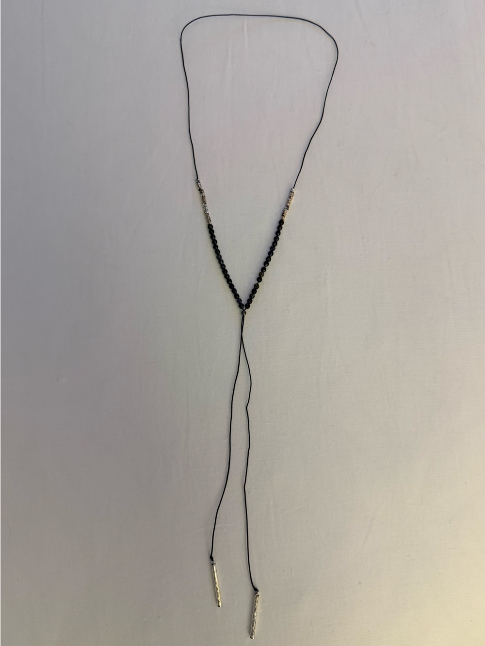 Black Beaded crystal Adjustable Lariat Women's